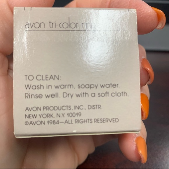 Avon tri color Gold and silver Tone Women's Ring 3 in total size 9 NIB - Picture 2 of 4